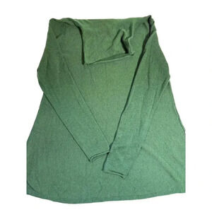 Women’s Emerald Green Merino Wool Blend Petite Small Turtleneck Sweater